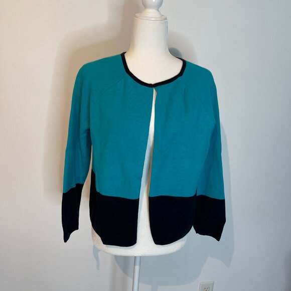 Liz Claiborne Blue and Black Cardigan Sweater size Large - Picture 1 of 4
